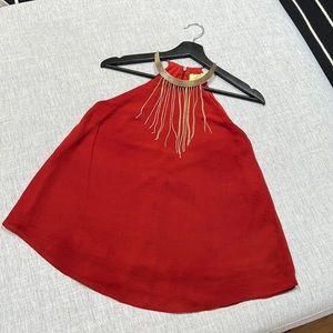 H&M Brick red color top with neck detailing